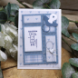 Preview: Designpapier Herzen und Karo blau