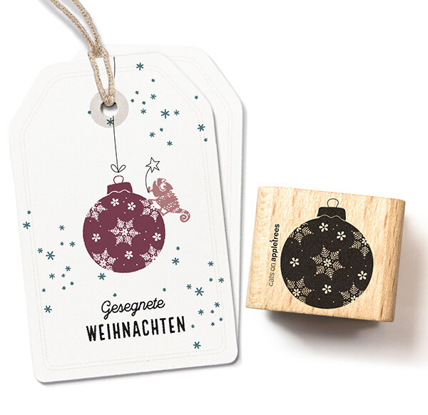 Holzstempel Weihnachtskugel 2 - gross