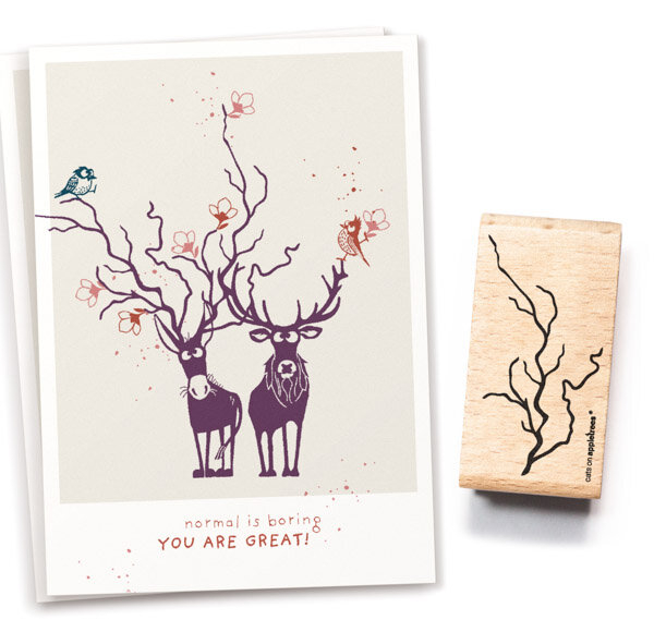 Holzstempel Weidenzweig