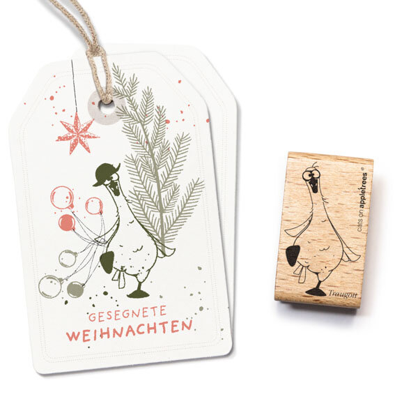 Holzstempel Gans Traugott Outline