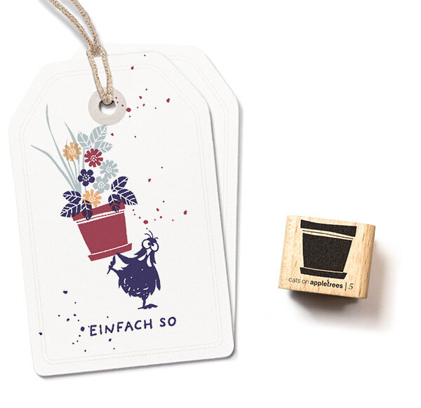 Holzstempel Blumentopf 5