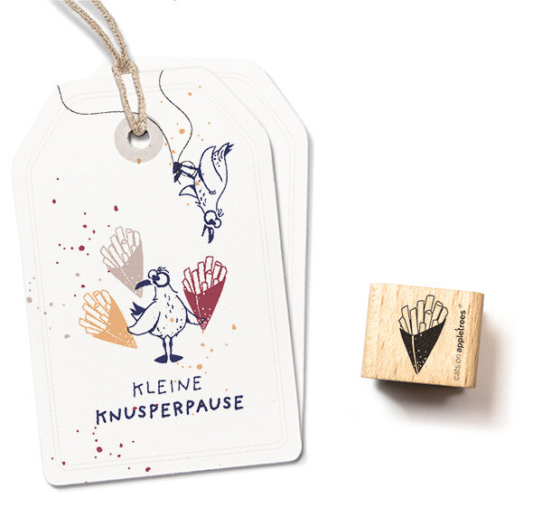 Holzstempel Pommestüte