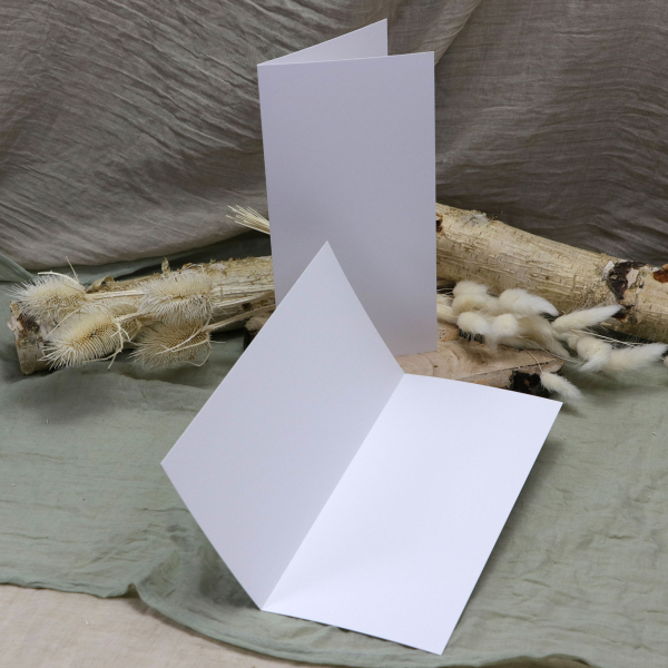 Grundkarte weiss A6/5 10,5 x 21 cm (5 Stück)