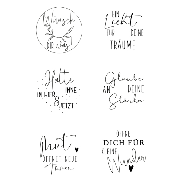 Klarsichtstempel-Set Teelichtbotschaften lichtvolle Momente