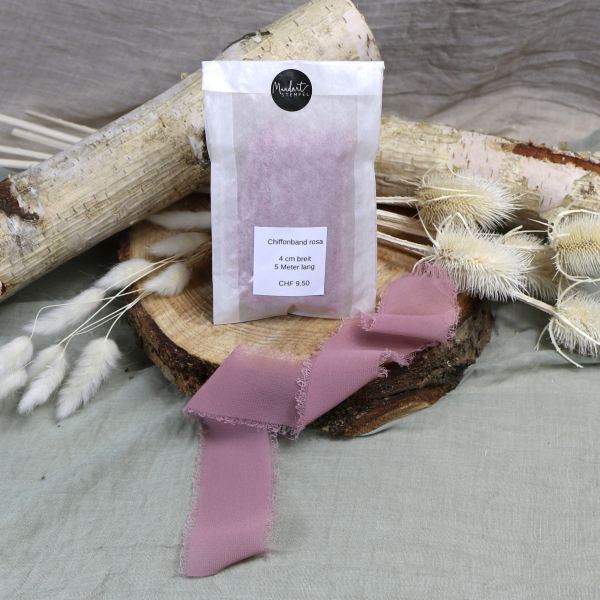 Chiffonband rosa (5 Meter lang)