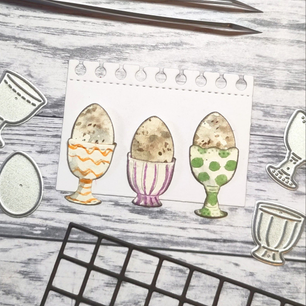 Stanzschablonen-Set 3 Eierbecher mit Ei