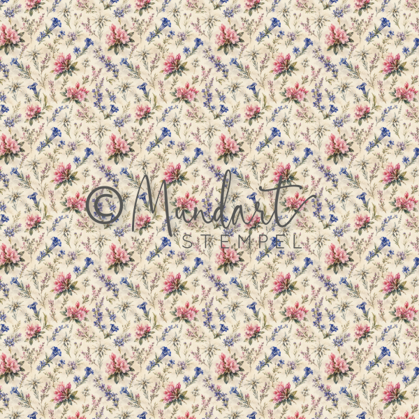 Designpapier Edelweiss und Enzian