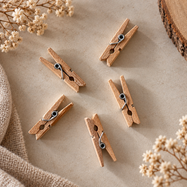 Holzklammern 3 cm natur (5 Stück)