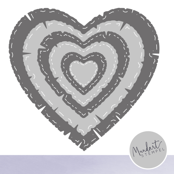 Stanzschablonen-Set Herzen Vintage