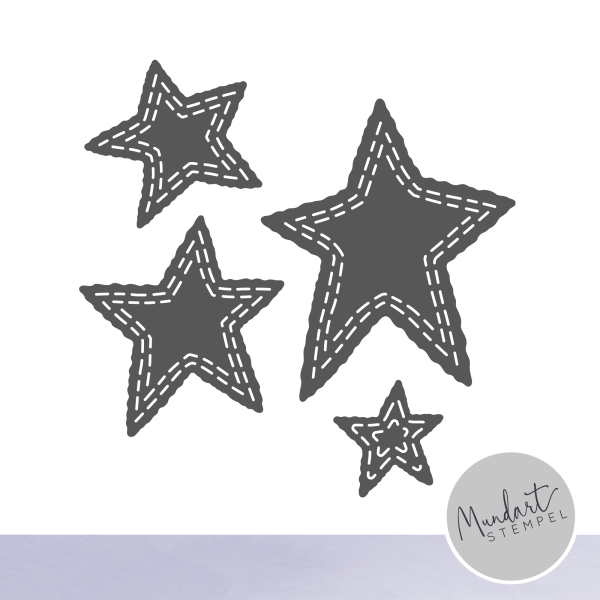 Stanzschablonen-Set unförmige Sterne mit Doppelnaht
