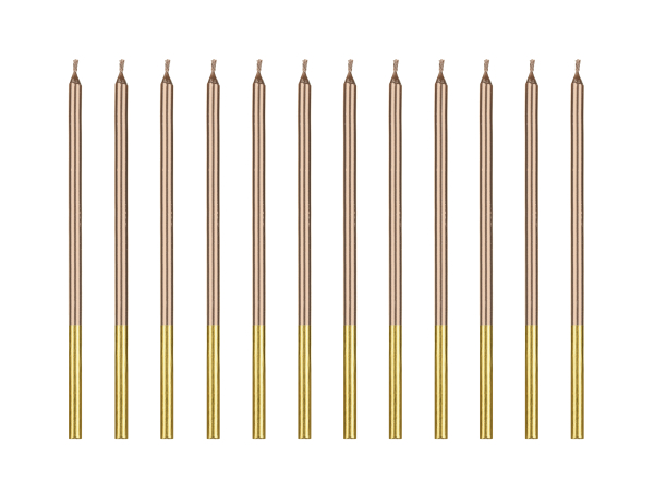 Kerzen roségold (12 Stück)