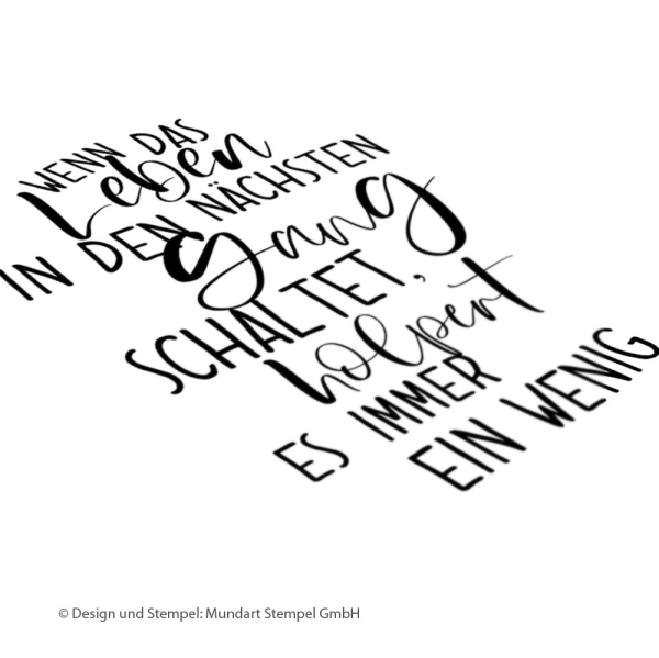 Holzstempel wenn das Leben in den nächsten Gang schaltet