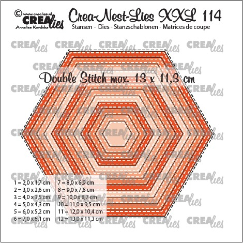 Stanzschablonen-Set Hexagon mit Doppelnaht