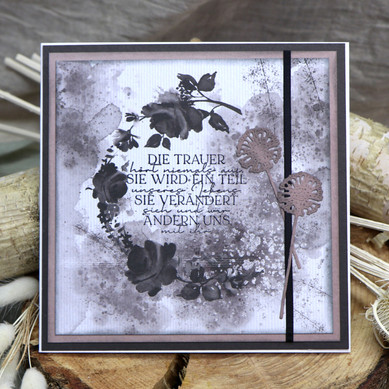 Holzstempel die Trauer hört niemals auf