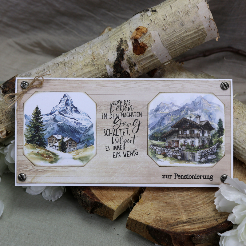 Holzstempel wenn das Leben in den nächsten Gang schaltet