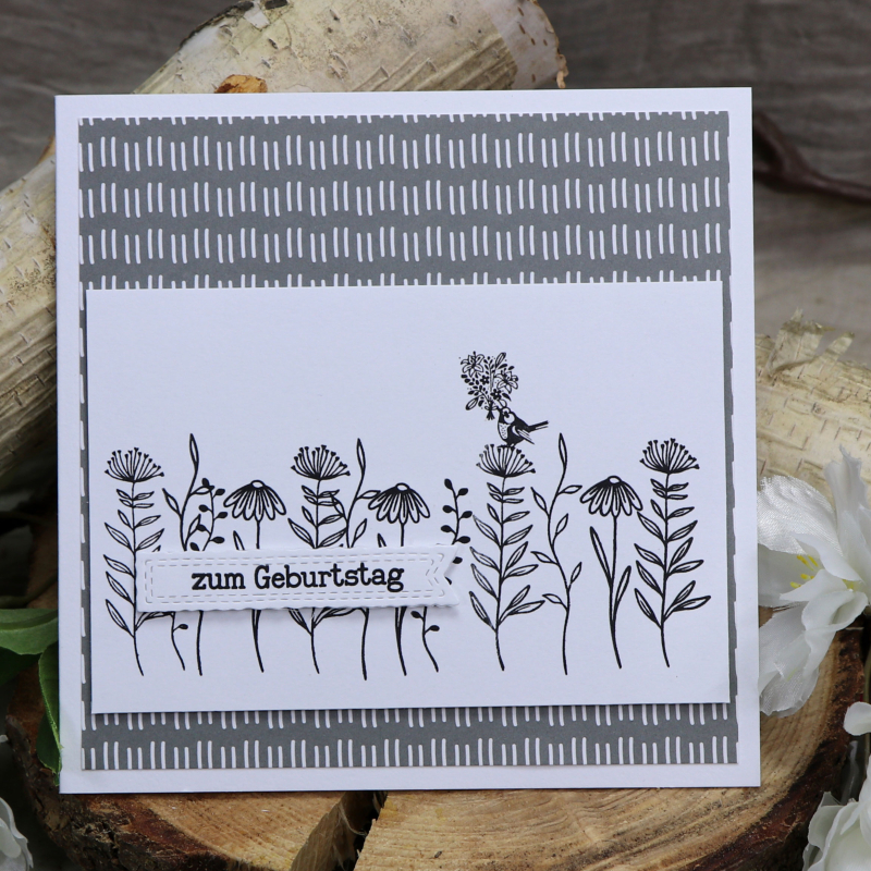 Klarsichtstempel-Set Wildblumen und Zweige