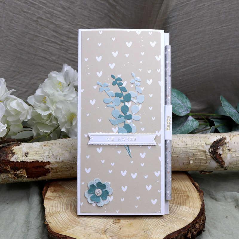 Designpapier Mix & Match Herzen sand