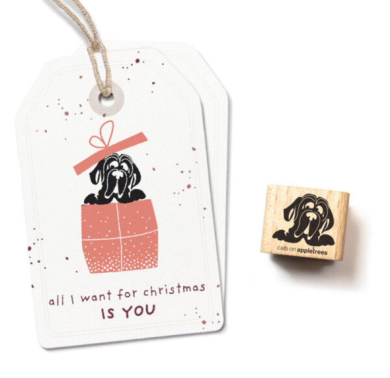 Holzstempel Hundekopf Hervé