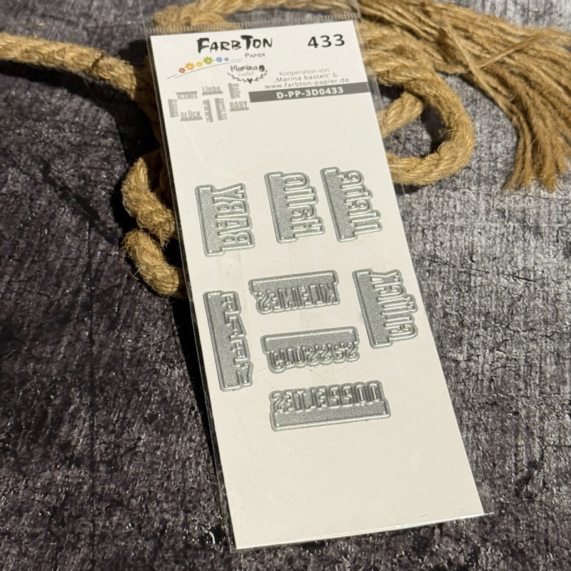Stanzschablonen-Set Zusatz Texte Mini Baby