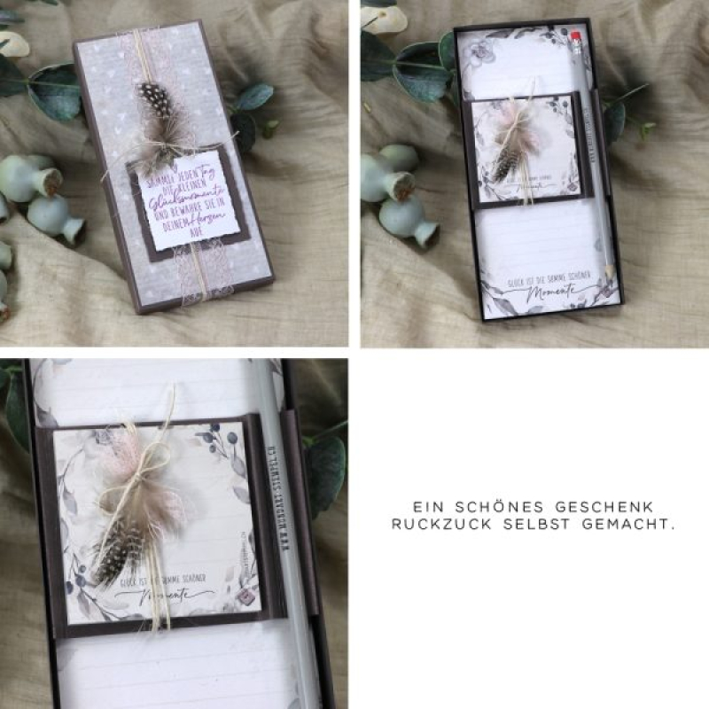 Anleitung Verpackung für Notizblock, Haftnotizzettel und Bleistift (Nicht in den Warenkorb legen! Download-Link in der Beschreibung)