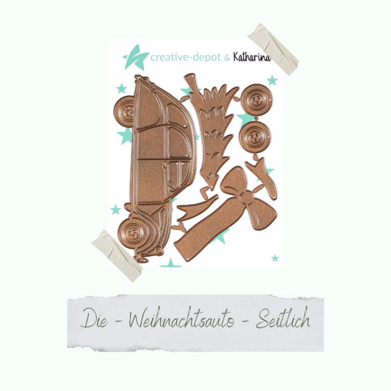 Stanzschablonen-Set Weihnachtsauto seitlich
