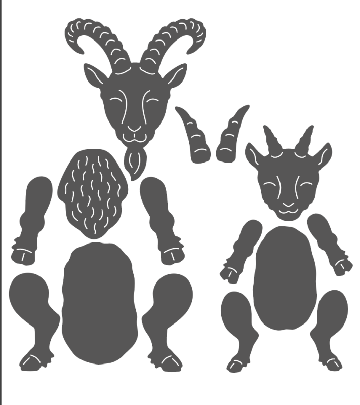 Stanzschablonen-Set Steinbockfamilie Derungs