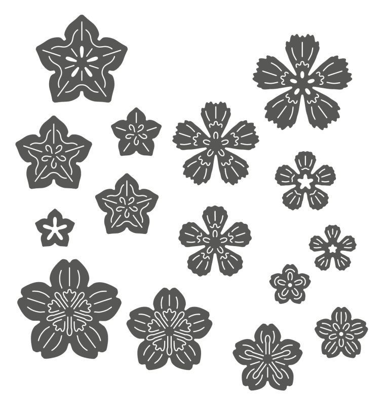 Stanzschablonen-Set Blumenblüten stapelbar *