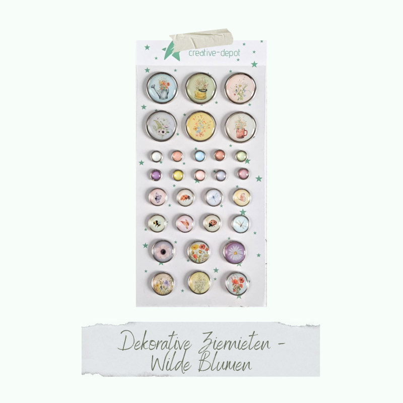 Ziernieten selbstklebend wilde Blumen