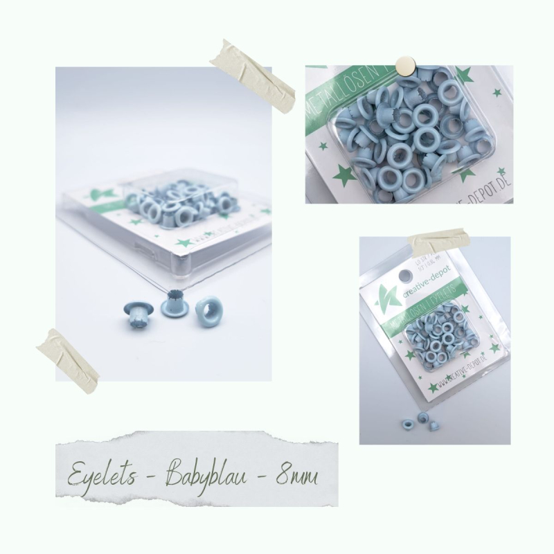 Ösen - baby blau (40 Stück)