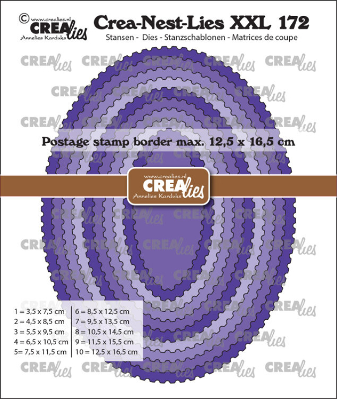 Stanzschablonen-Set Oval mit Briefmarkenrand