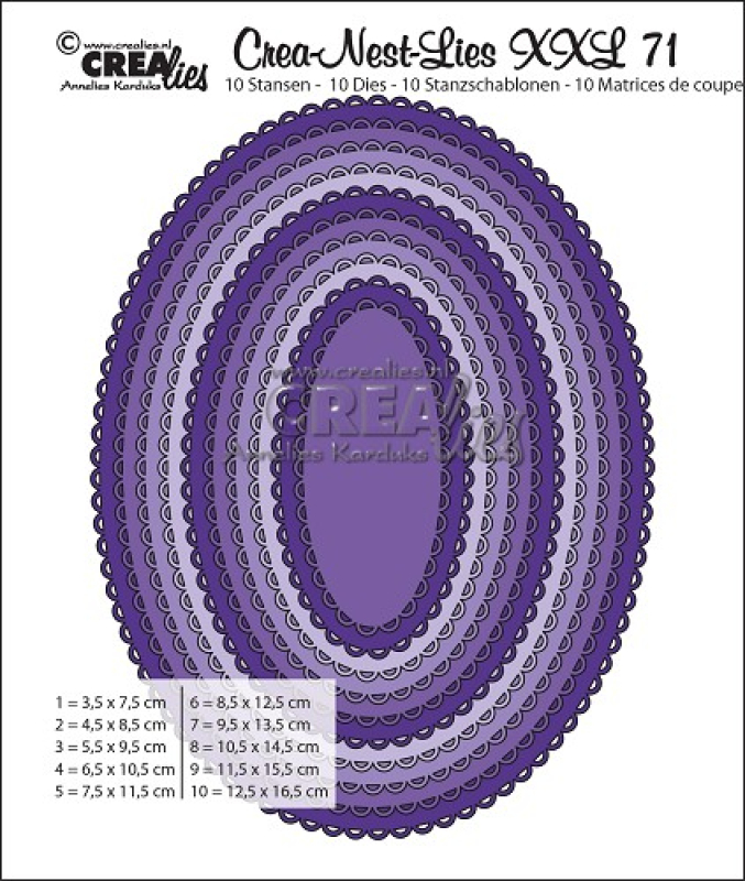 Stanzschablonen-Set Oval mit offenem Wellenrand