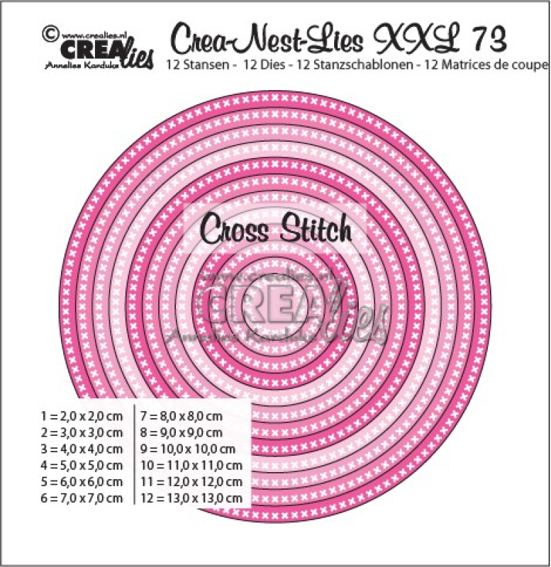 Stanzschablonen-Set Kreis mit Kreuzstich