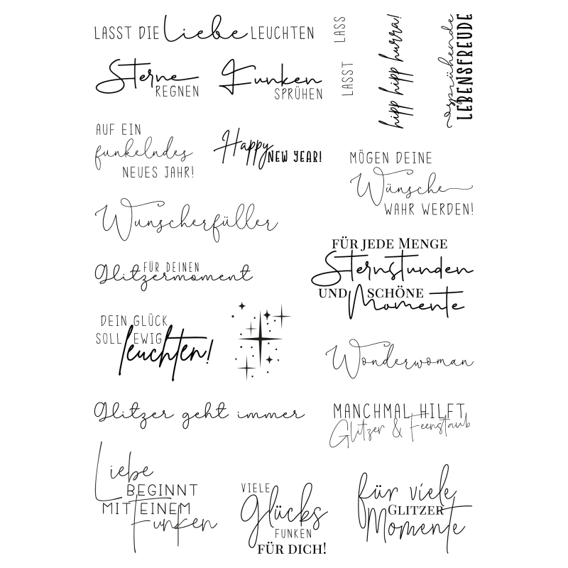 Klarsichtstempel-Set XL lass die Funken sprühen