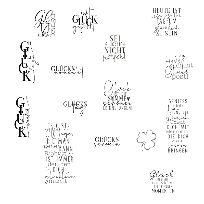 Klarsichtstempel-Set Glück