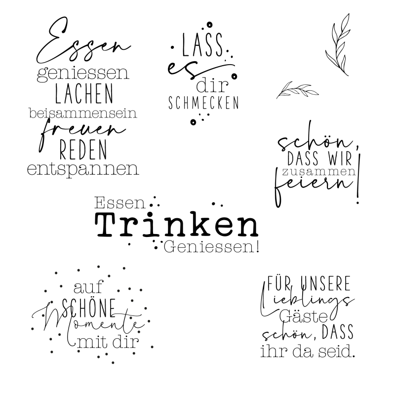 Klarsichtstempel-Set gemeinsam Geniessen - Set 1 *