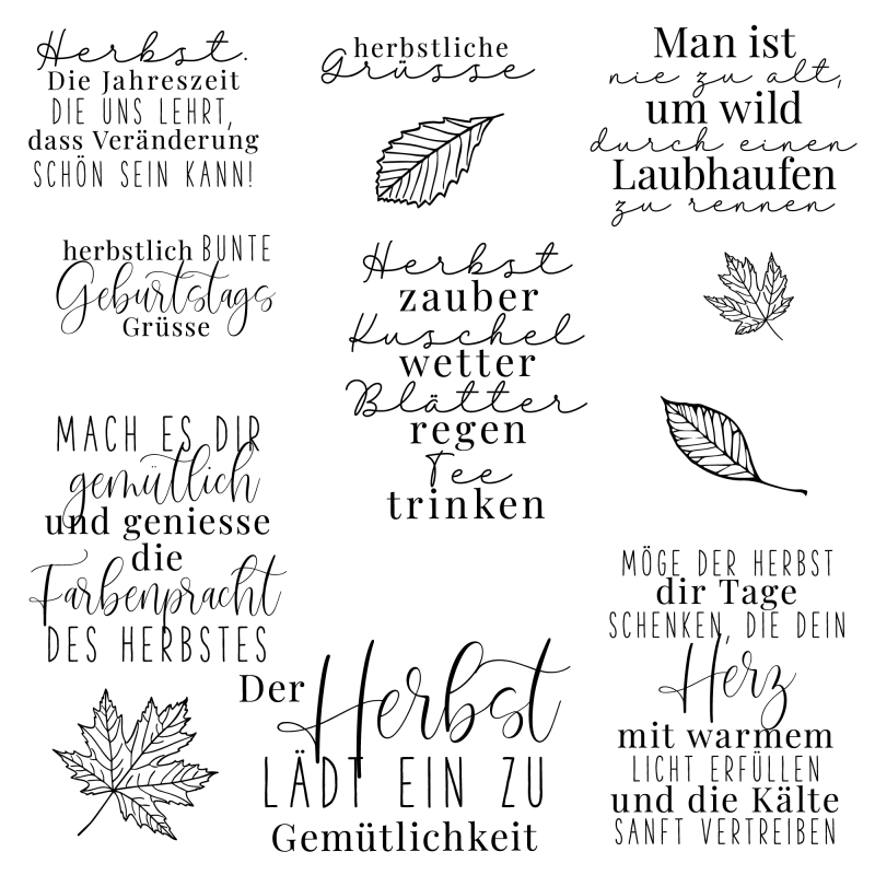 Klarsichtstempel-Set Herbstliebe