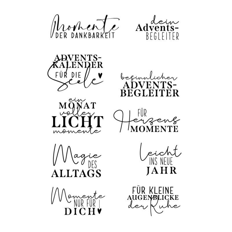 Klarsichtstempel-Set Herzmomente im Advent