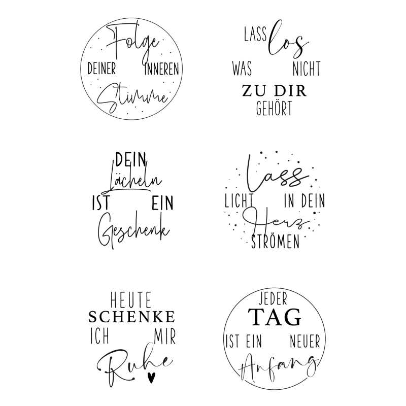 Klarsichtstempel-Set Teelichtbotschaften Herzenslichter