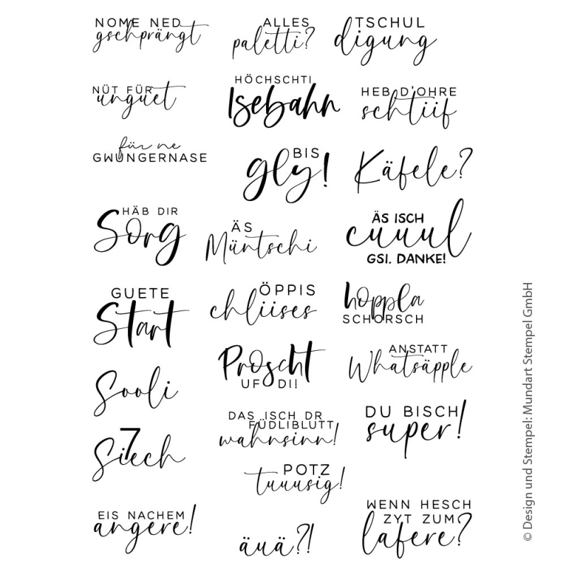 Klarsichtstempel-Set Mundart-Texte gemischt