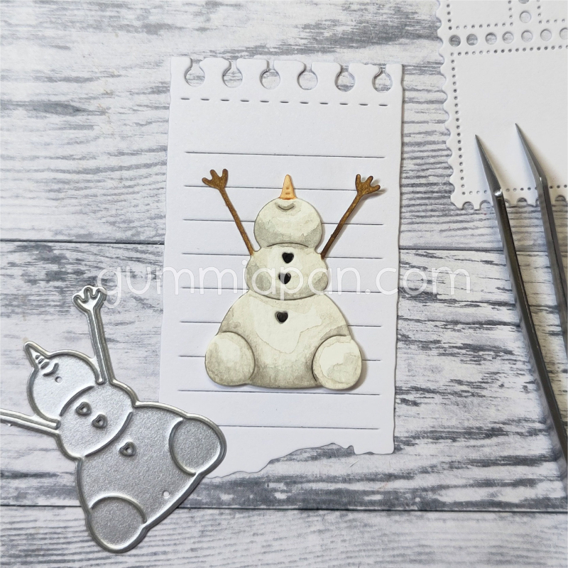 Stanzschablone fröhlicher Schneemann