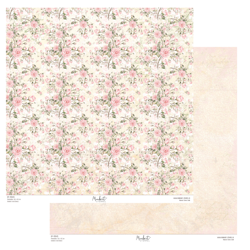 Designpapier Rosen verspielt (doppelseitig bedruckt)