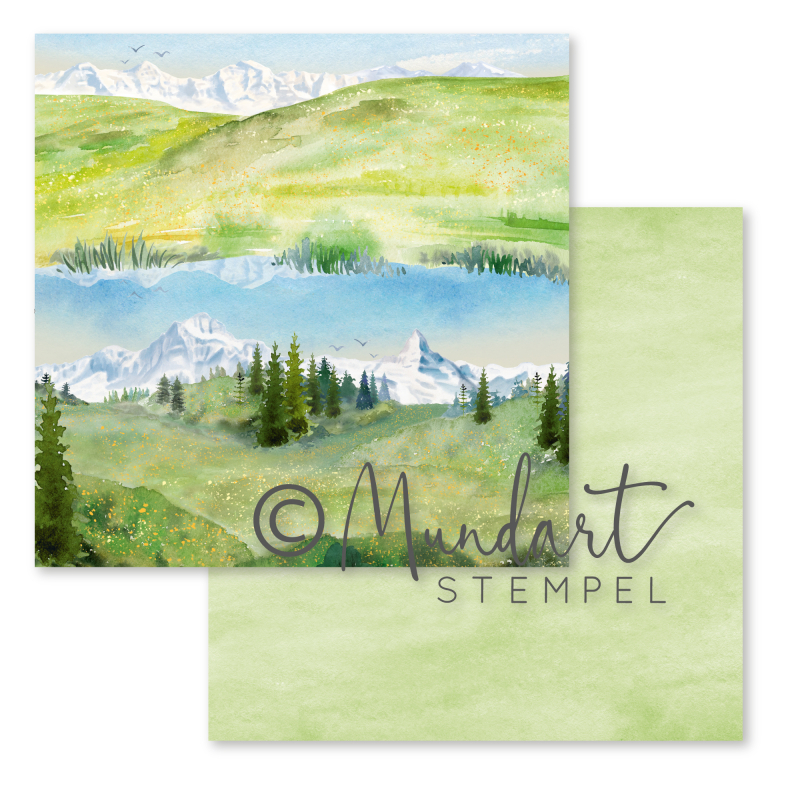 Designpapier Schweizer Berge (doppelseitig bedruckt)