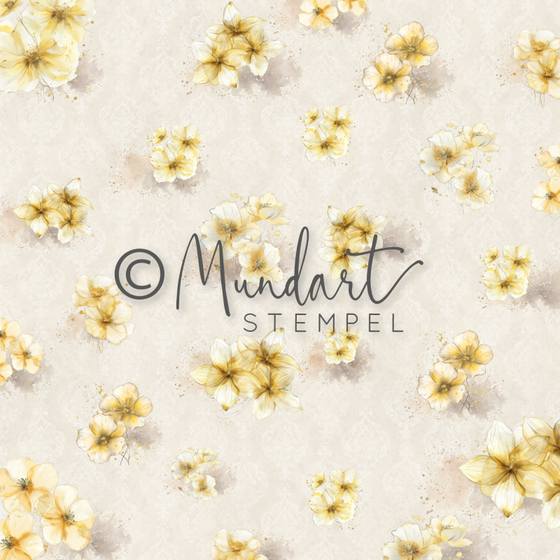 Designpapier gelbe Blumen