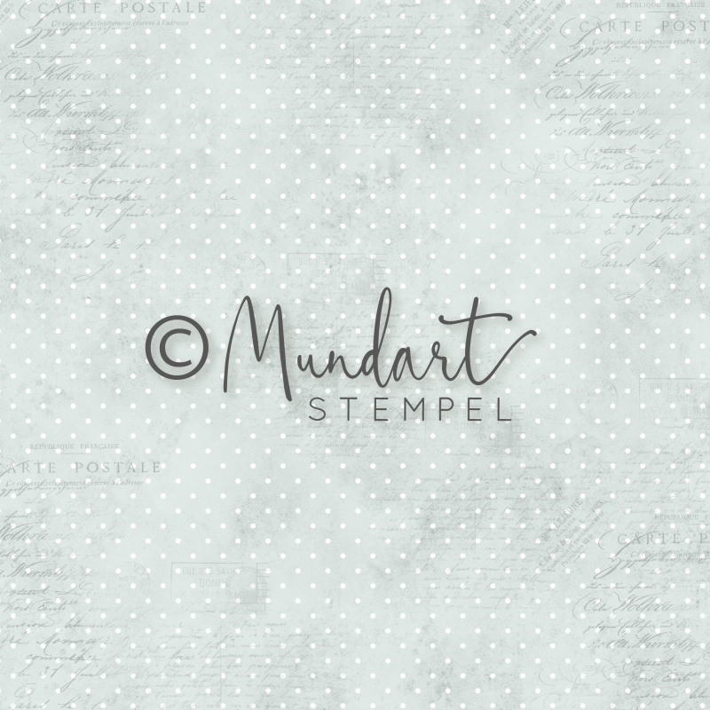 Designpapier Vintage Punkte grün-weiss