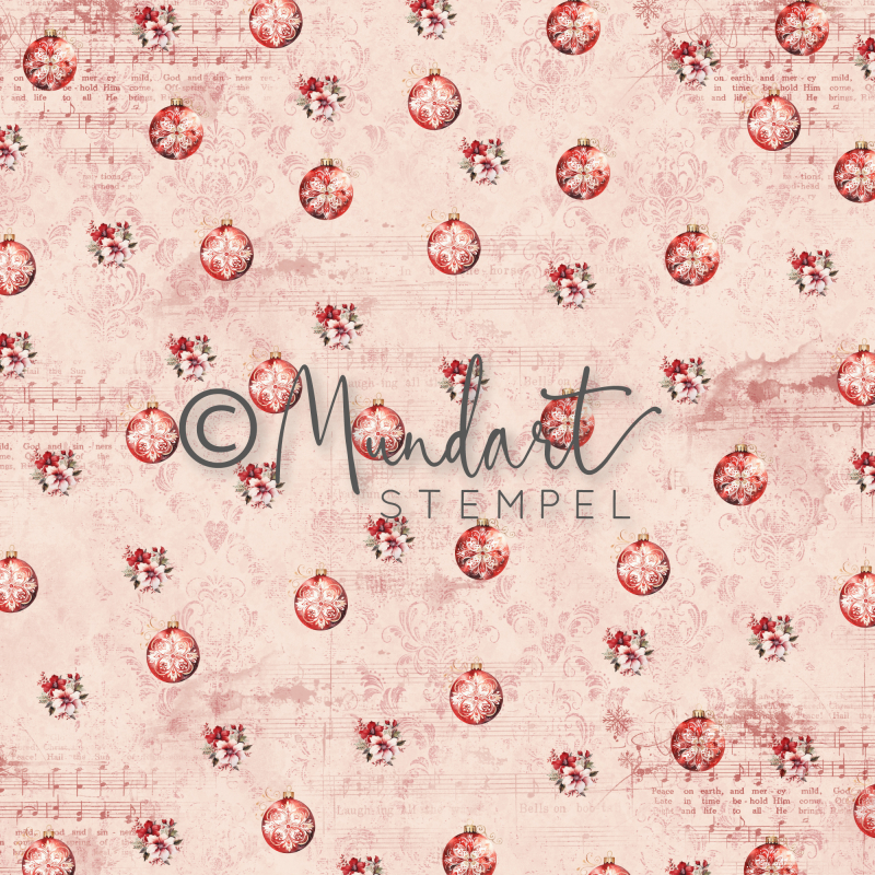 Designpapier Weihnachtskugeln