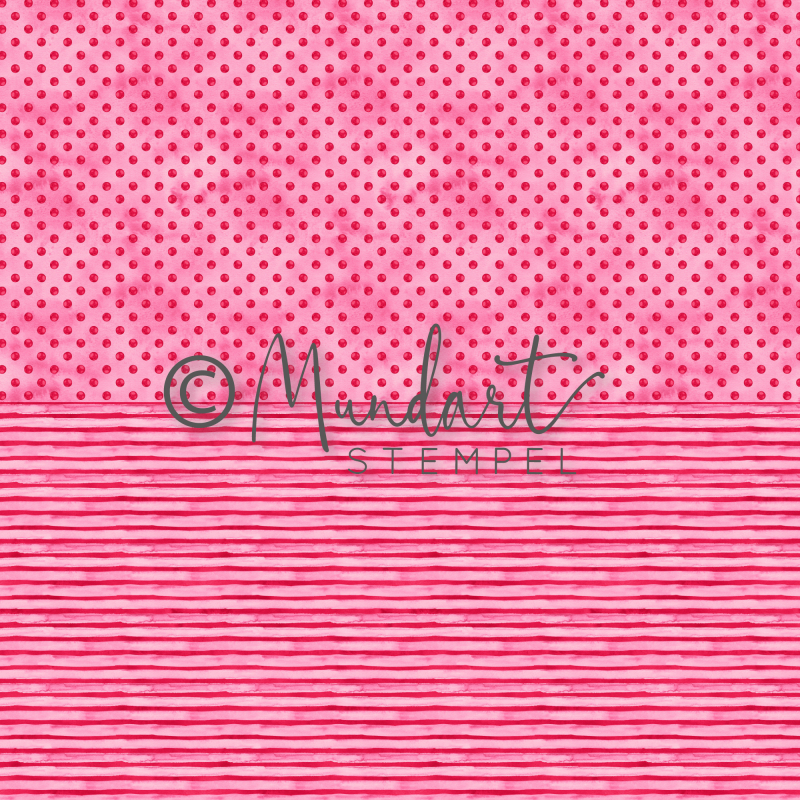 Designpapier Punkte und Streifen rot/pink