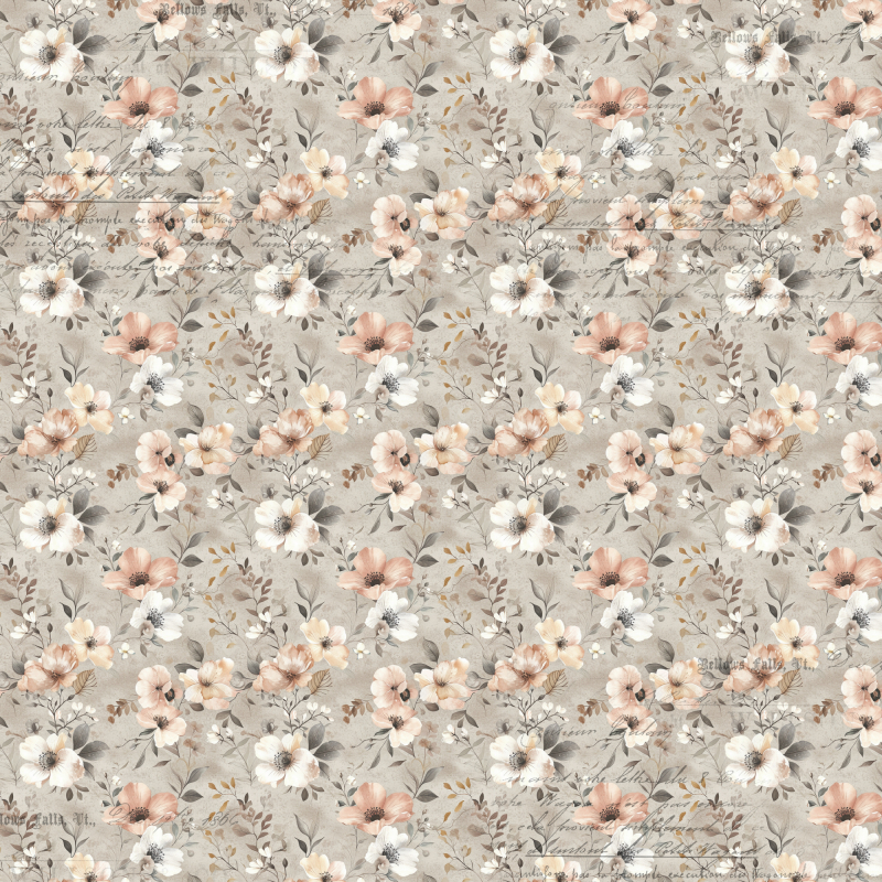 Designpapier Vintage Blüten