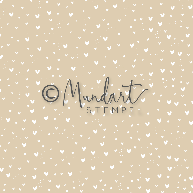 Designpapier Mix & Match Herzen sand