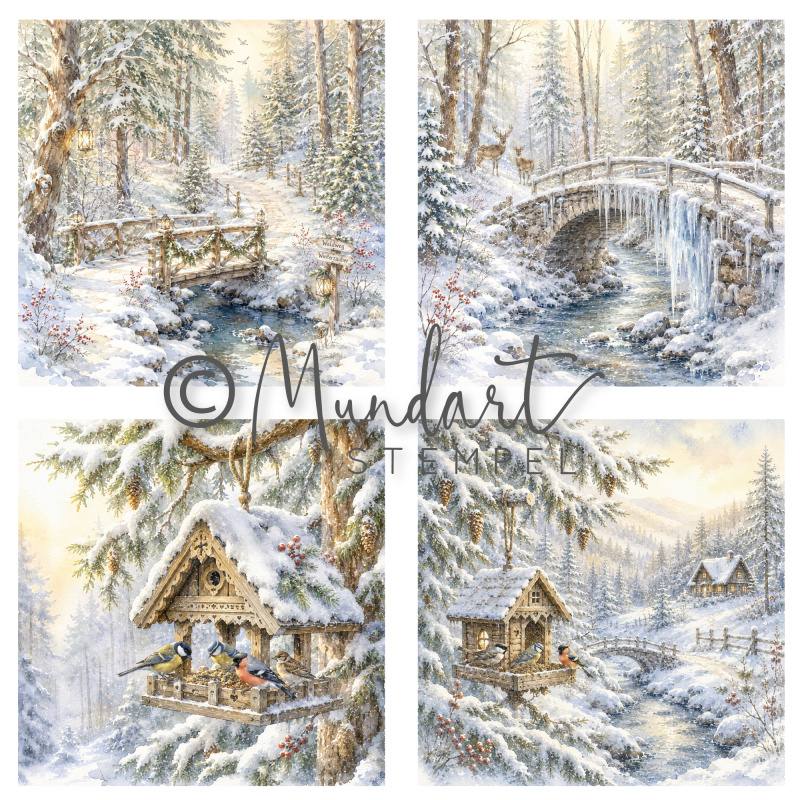 Designpapier Winterlandschaft