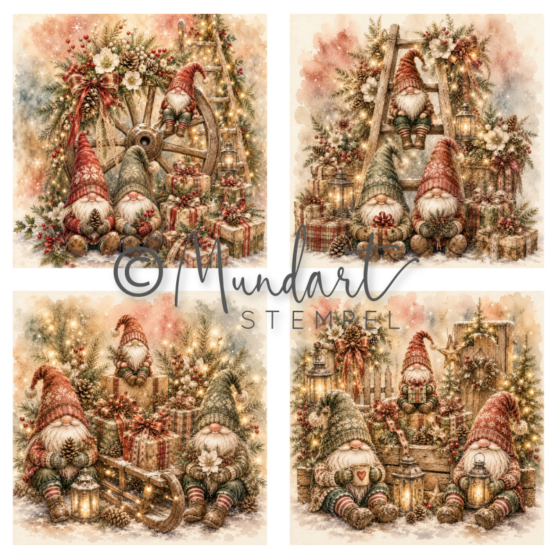 Designpapier Weihnachtswichtel